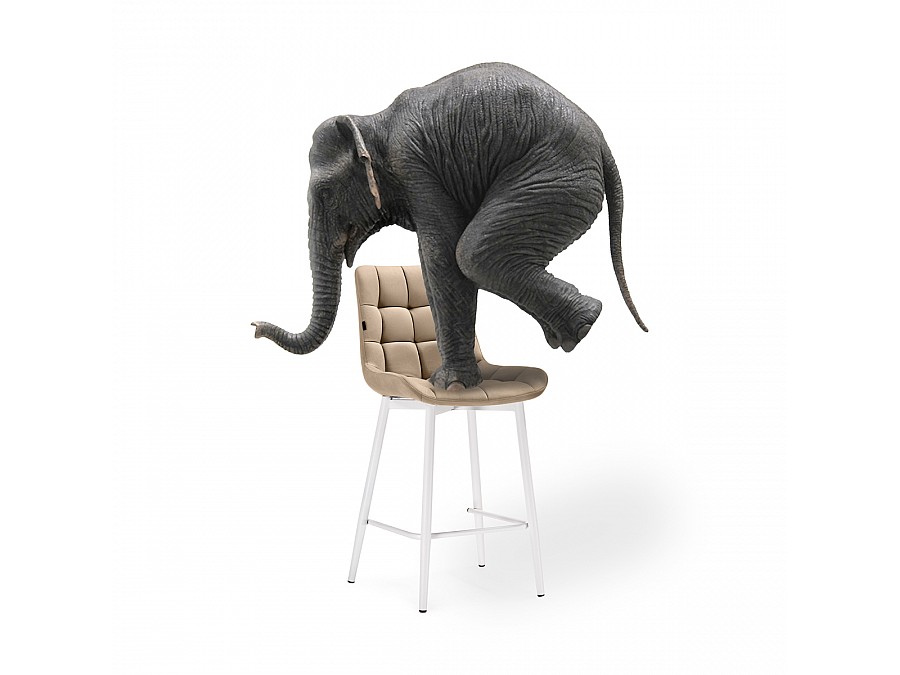 Барный стул Алст бежевый / белый