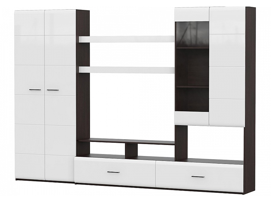 Гарнитур для гостиной Jimenez дуб венге / белый глянец