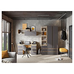 Готовая гостиная Элла серый графит 0162 / дуб крафт золото комплектация 1