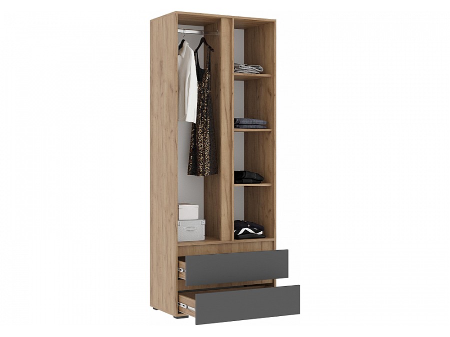 Готовая гостиная Элла серый графит 0162 / дуб крафт золото комплектация 1