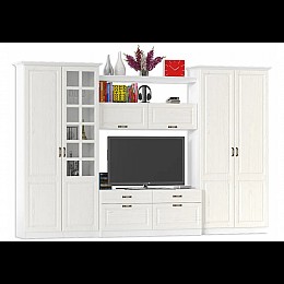 Гарнитур для гостиной Ливерпуль белый / ясень ваниль НМ-1012-100 комплектация 4