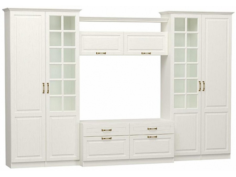 Гарнитур для гостиной Ливерпуль белый / ясень ваниль НМ-1012-100 комплектация 3