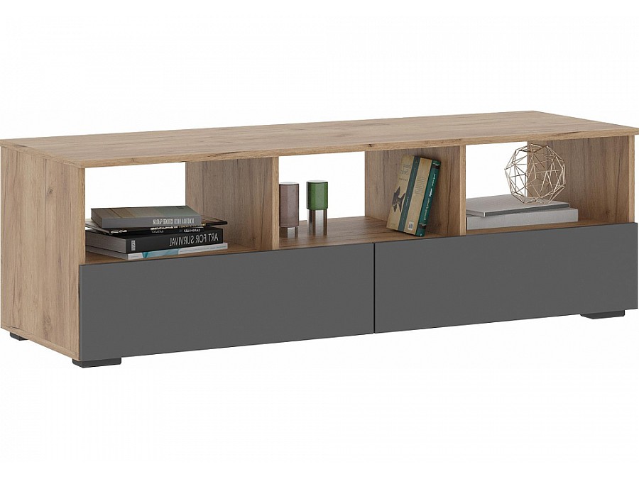 Гарнитур для гостиной Элла серый графит / дуб крафт золото комплектация 1