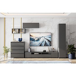 Гарнитур для гостиной Сибити графит серый комплектация 1