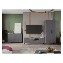 Готовая гостиная Иадама графит / графит софт комплектация 2