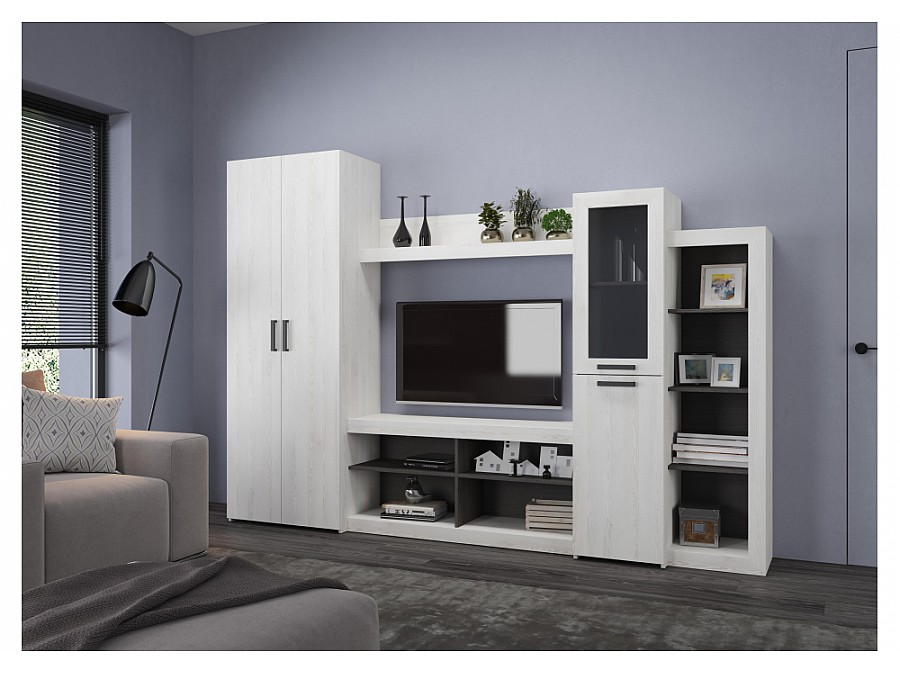 Гарнитур для гостиной Огюст 4 сосна белая лофт / венге