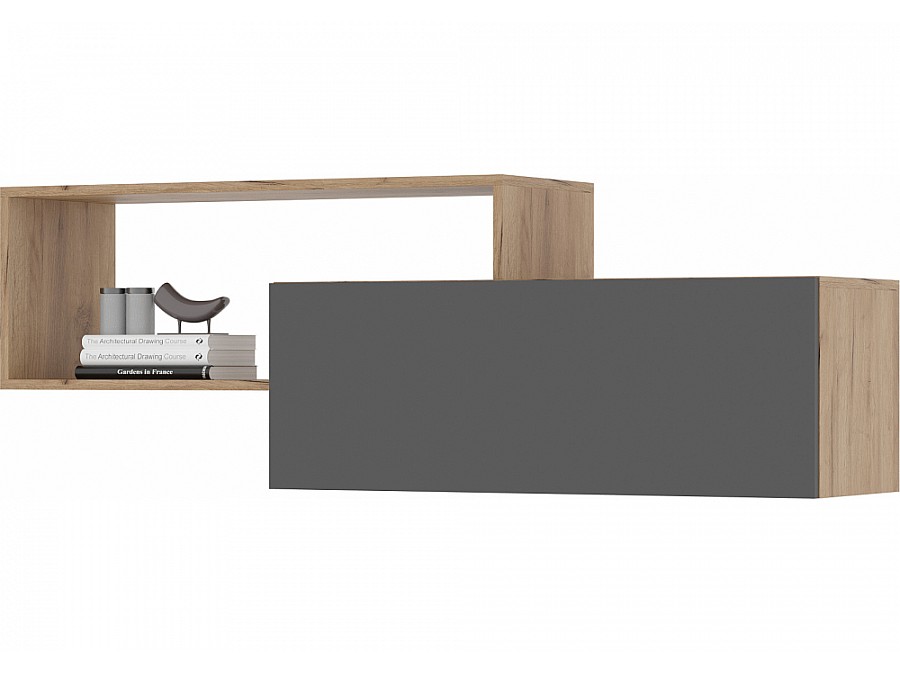 Готовая гостиная Элла серый графит 0162 / дуб крафт золото комплектация 1