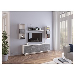 Гарнитур для гостиной Огюст Мини сосна белая лофт / каспий темный