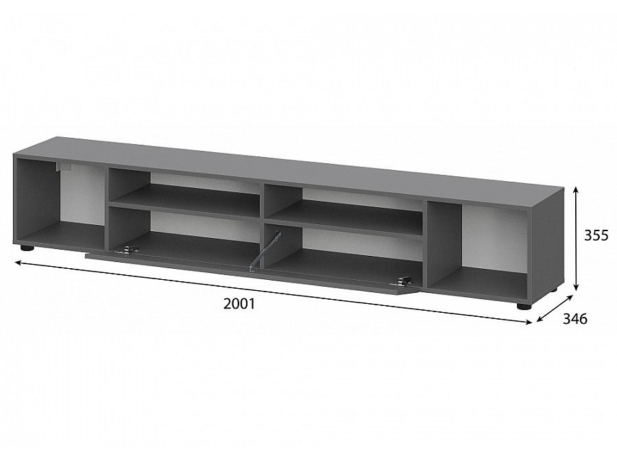 Гарнитур для гостиной Сибити графит серый комплектация 1
