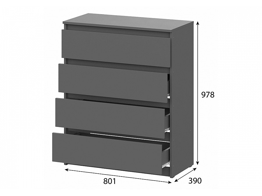 Гарнитур для гостиной Сибити графит серый комплектация 1
