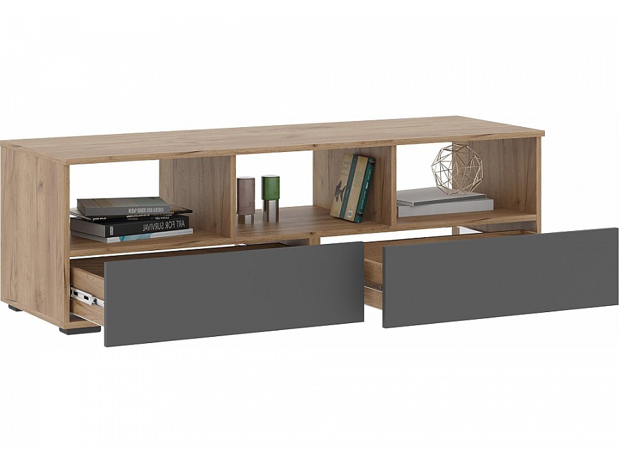 Гарнитур для гостиной Элла серый графит / дуб крафт золото комплектация 1