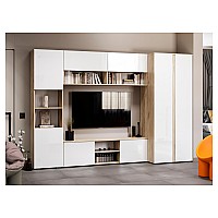 Гарнитур для гостиной Алетра дуб крафт серый / глянец белый комплектация 1