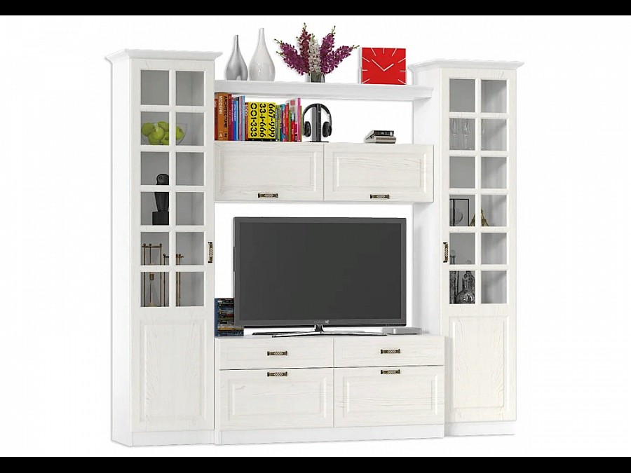 Гарнитур для гостиной Ливерпуль белый / ясень ваниль НМ-1012-100 комплектация 1