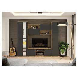 Гарнитур для гостиной Бертелена дуб крафт серый / антрацит