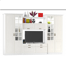 Гарнитур для гостиной Ливерпуль белый / ясень ваниль НМ-1012-100 комплектация 3