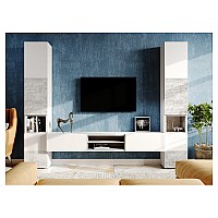 Гарнитур для гостиной Лонгфорд комплектация 1 белый / бетон светлый