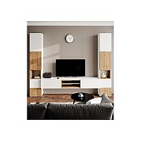 Гарнитур для гостиной Лонгфорд комплектация 1 белый / дуб вотан