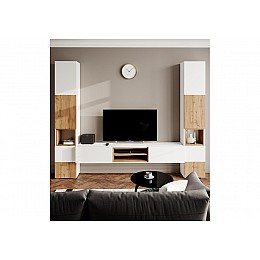 Гарнитур для гостиной Лонгфорд комплектация 1 белый / дуб вотан