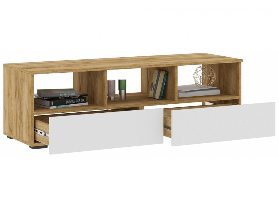 Гарнитур для гостиной Элла комплектация 2 белый / дуб крафт золото