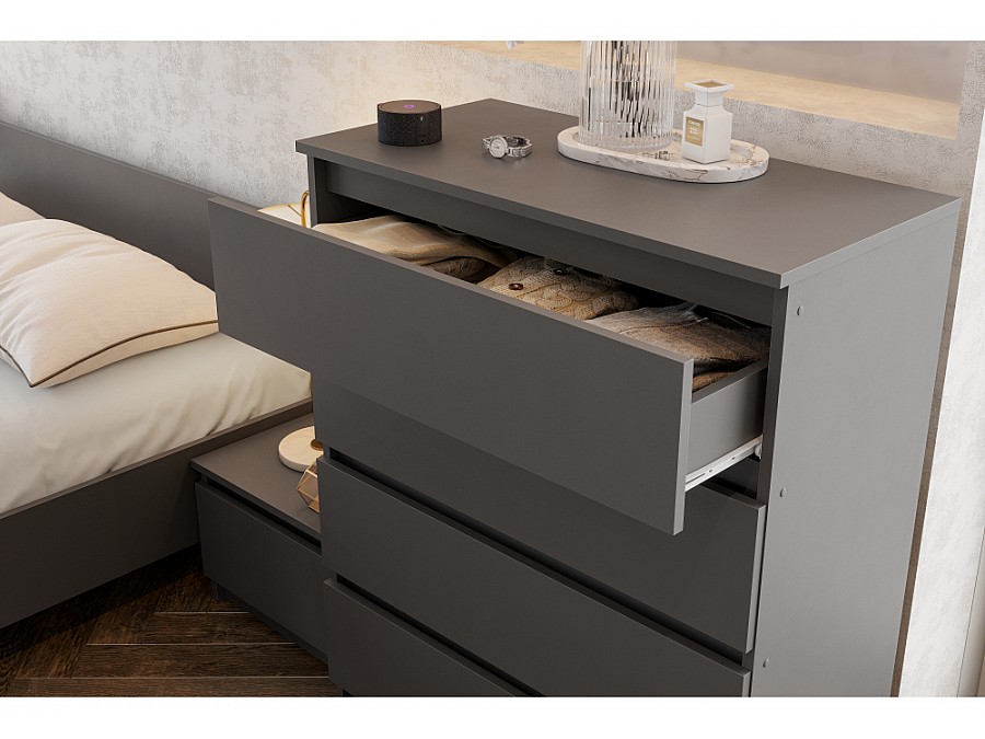 Комод Сибити 4 ящика графит серый