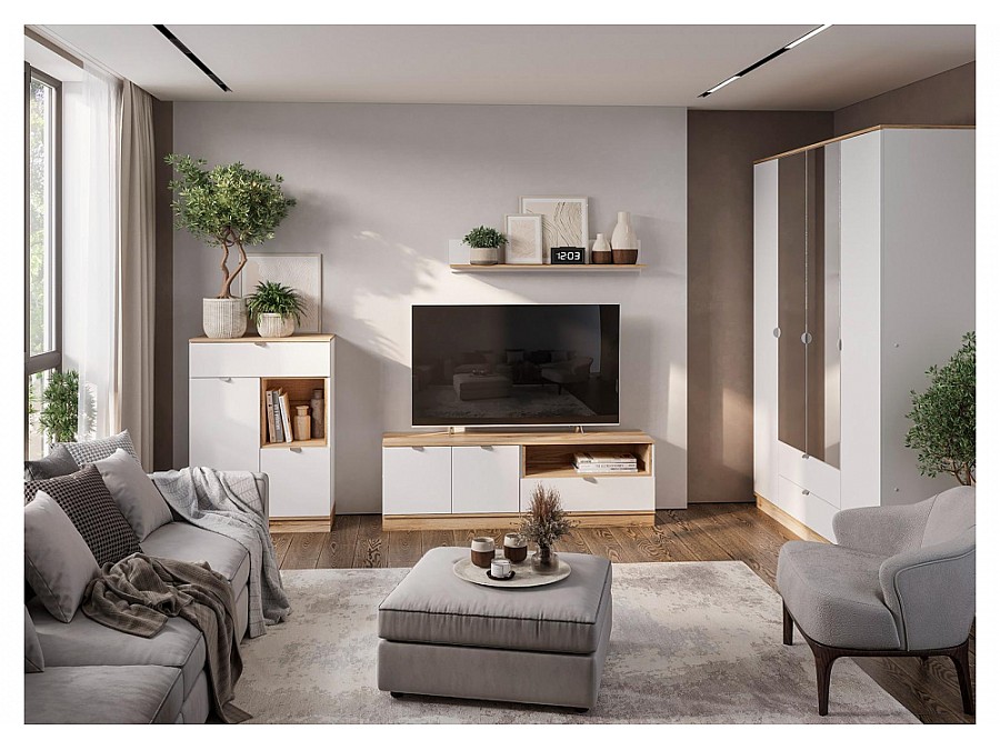 Комод Джидда 800 белый / дуб делано