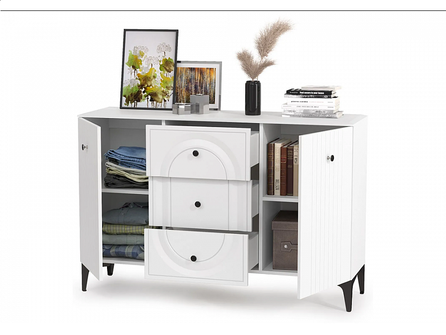 Комод Вестра 13.309 белый pe шагрень / белая шагрень