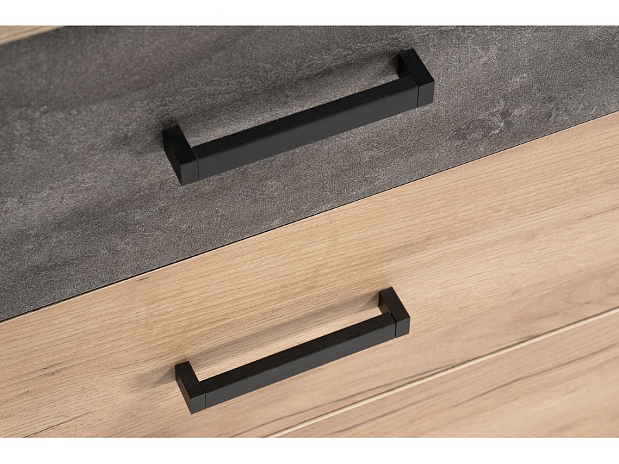 Комод Taika дуб золотой / камень темный