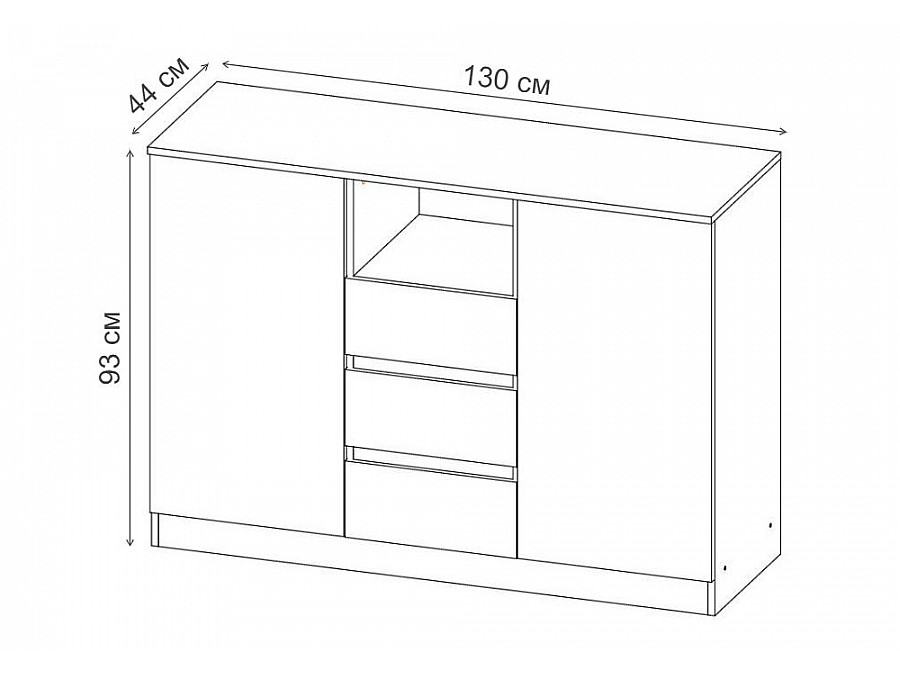 Комод Маллоу-2 дуб вотан / графит софт
