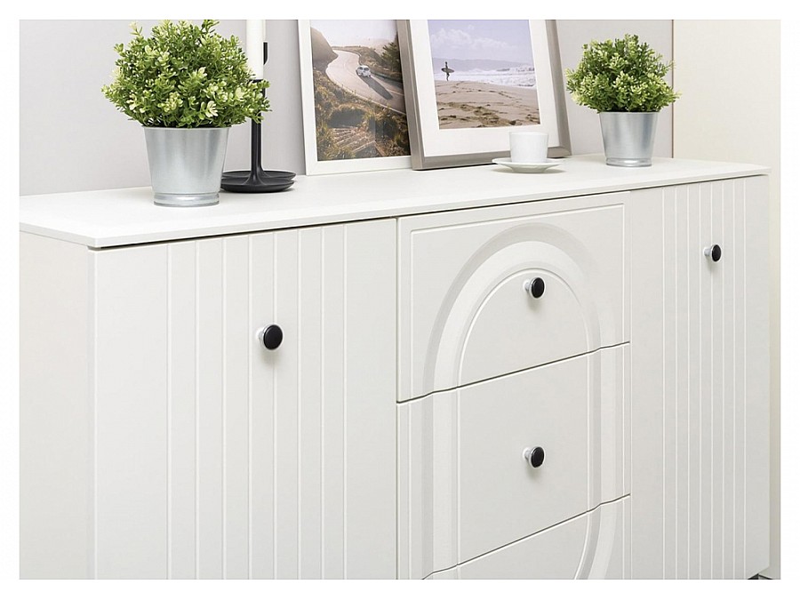 Комод Вестра 13.309 белый pe шагрень / белая шагрень