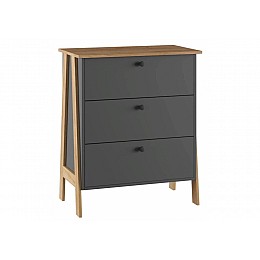 Комод Теодора графит / крафт золотой