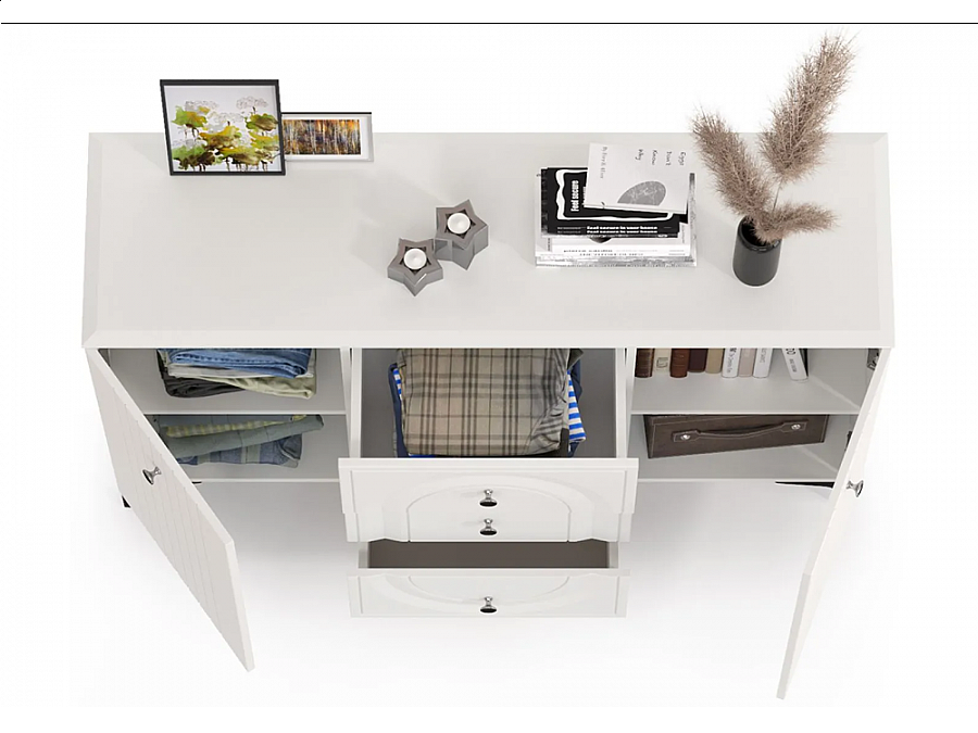 Комод Вестра 13.309 белый pe шагрень / белая шагрень