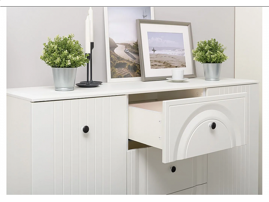 Комод Вестра 13.309 белый pe шагрень / белая шагрень