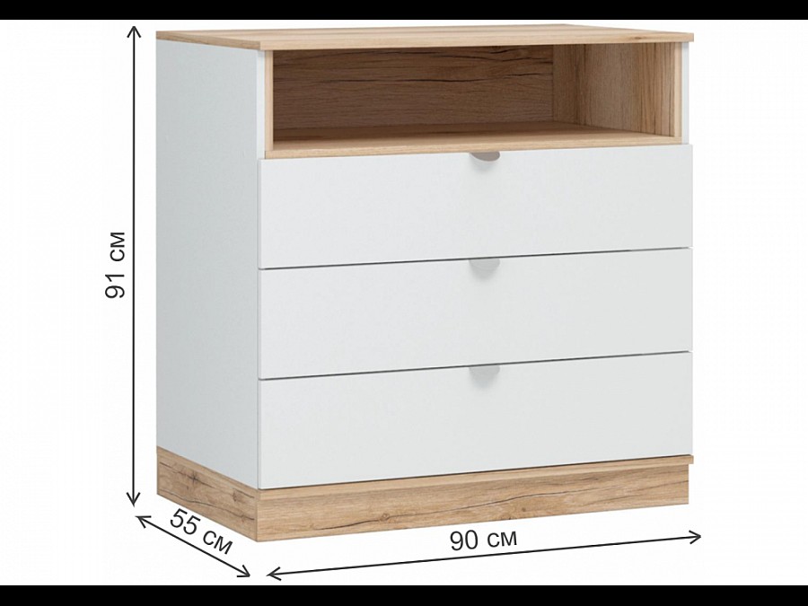 Комод Джидда 900 белый / дуб делано