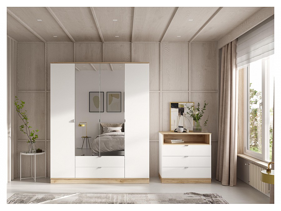 Комод Джидда 900 белый / дуб делано