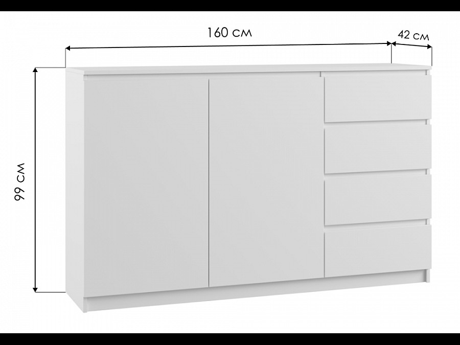 Комод Мадера Комби 1 лдсп белый