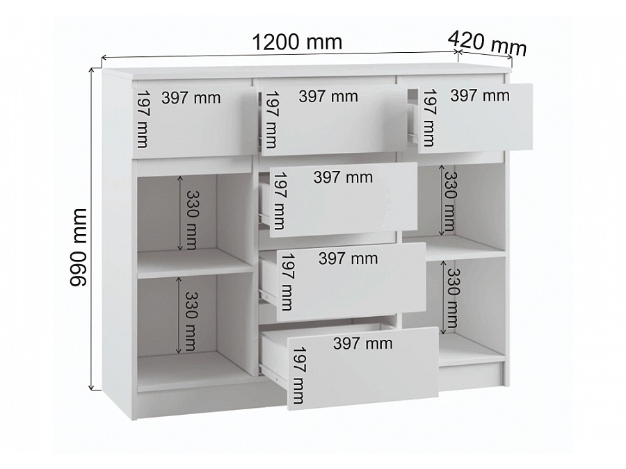 Комод Мадера Комби 2 лдсп белый