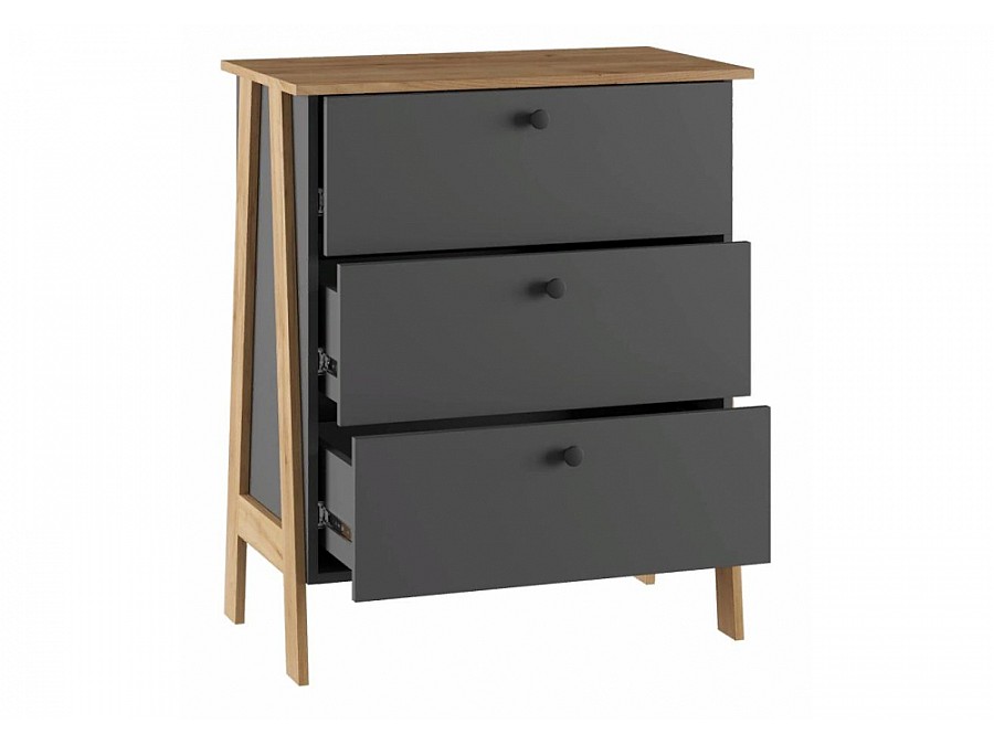 Комод Теодора графит / крафт золотой