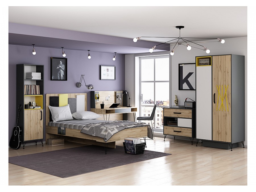 Компьютерный стол Нобира 120х60х120,5 антрацит / дуб ирландский