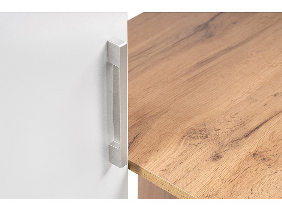 Компьютерный стол Лайт 03.243 150х57х180 дуб золотой (craft) / белый премиум