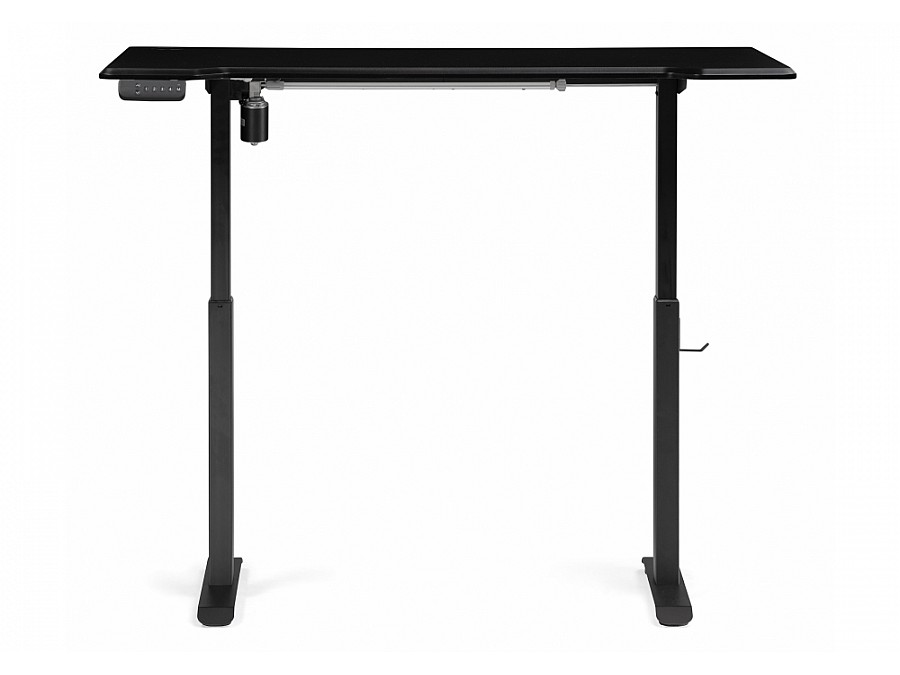 Компьютерный стол Маркос с механизмом подъема 140х80х75 черный / шагрень черная