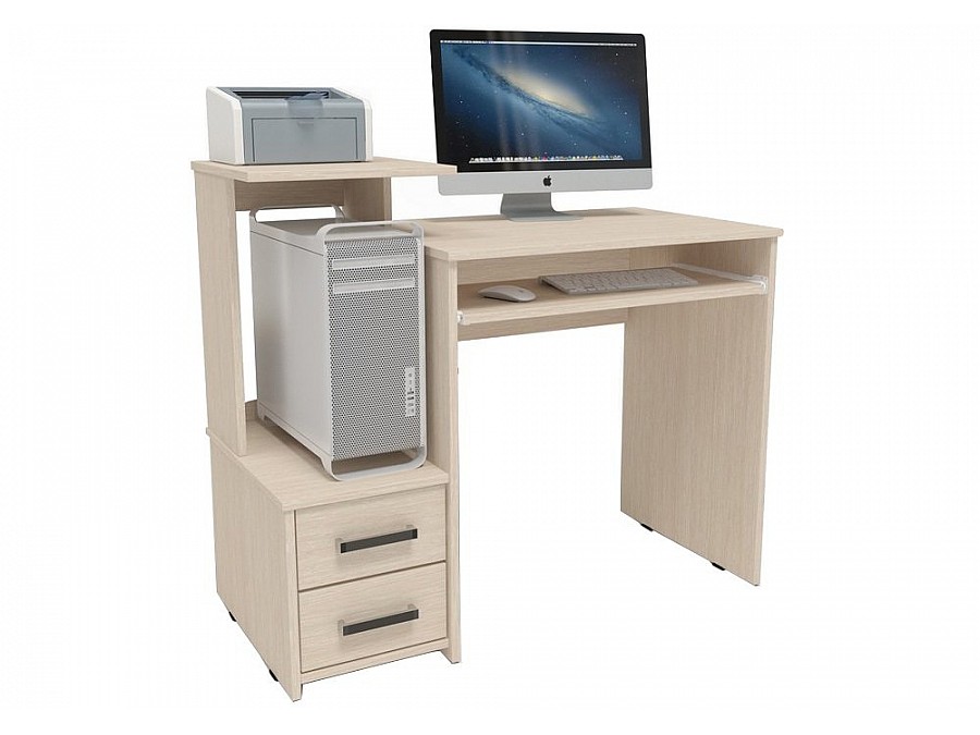 Компьютерный стол Джаз-24 99,6х49,4х86,4 левый дуб молочный