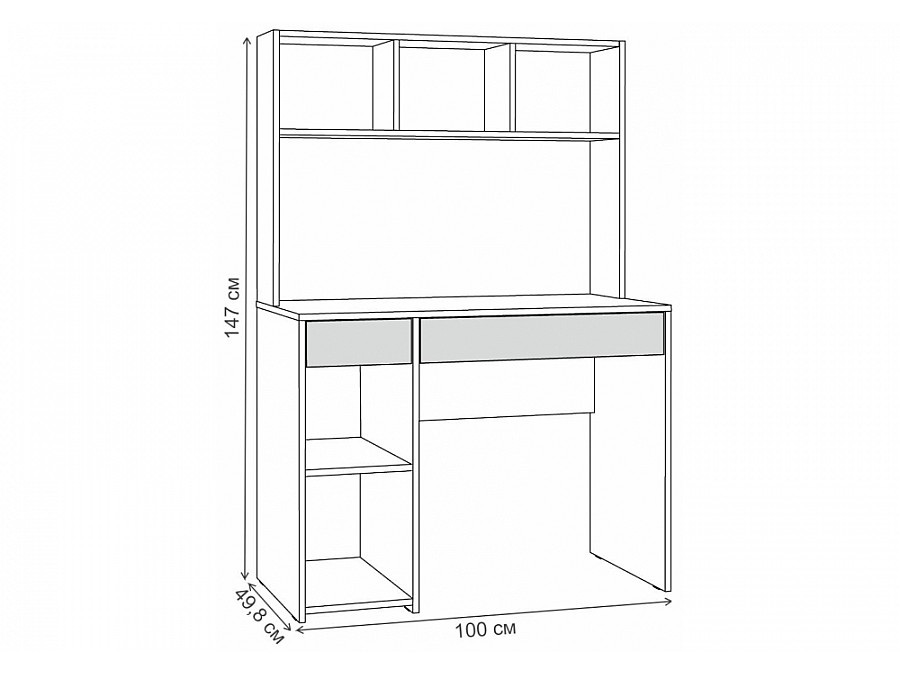 Компьютерный стол Комфорт 12.77 F 100х49,8х147 дуб золотой craft