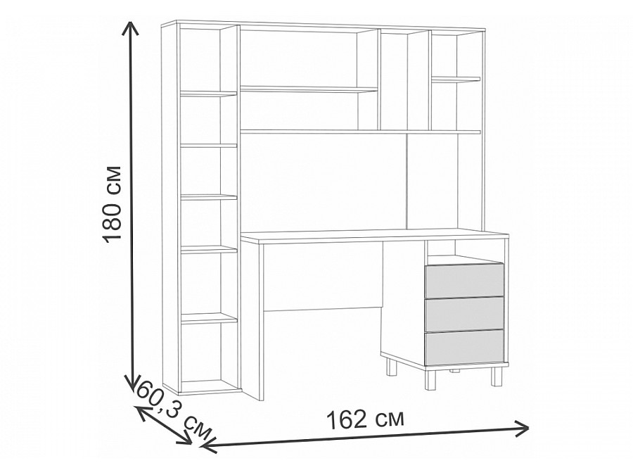 Компьютерный стол Комфорт 12.95 N дуб сонома /  темно-серый