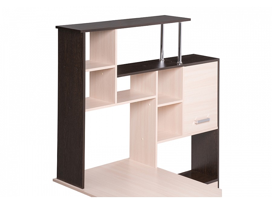 Компьютерный стол КС-15 142,7х130х175,2 венге / дуб молочный правый