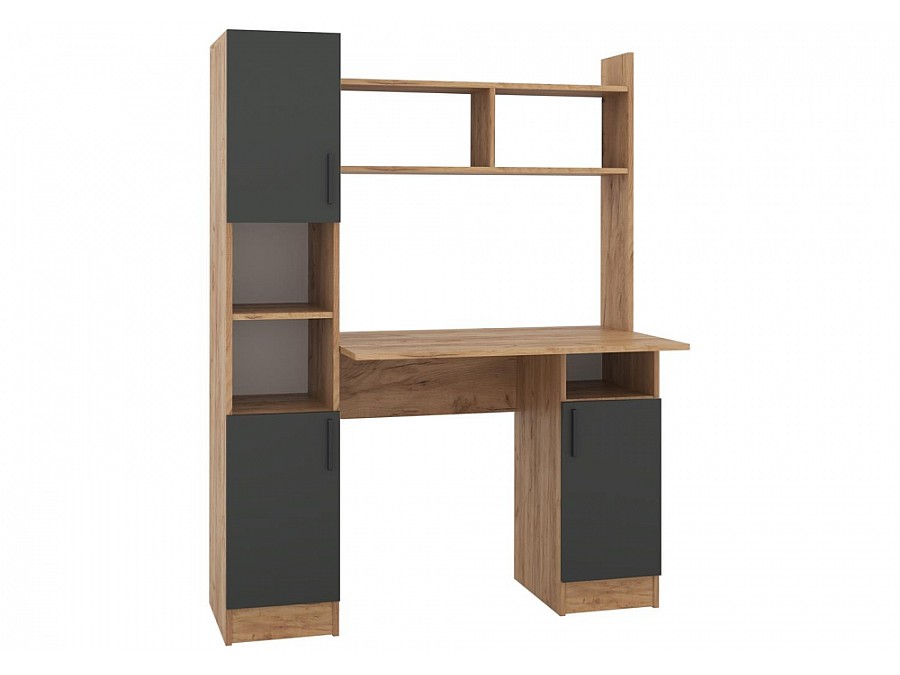 Компьютерный стол Бишоп 6 123х57х160 дуб крафт золотой / антрацит