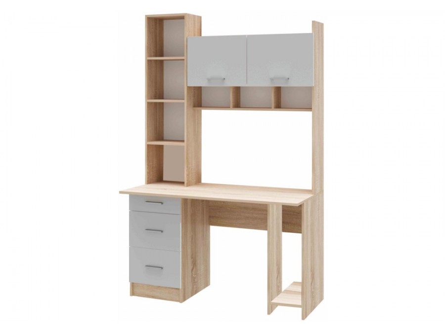 Компьютерный стол Бишоп 5 125х60х197 дуб сонома / белый