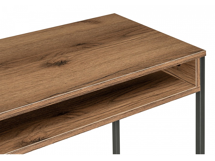 Компьютерный стол Лео Лофт 85х39х75 черный матовый / дуб делано темный