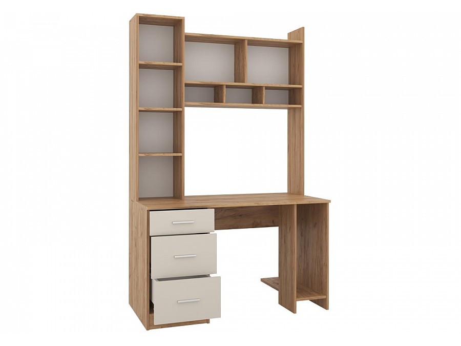 Компьютерный стол Бишоп 5 125х60х197 дуб крафт золотой / кашемир