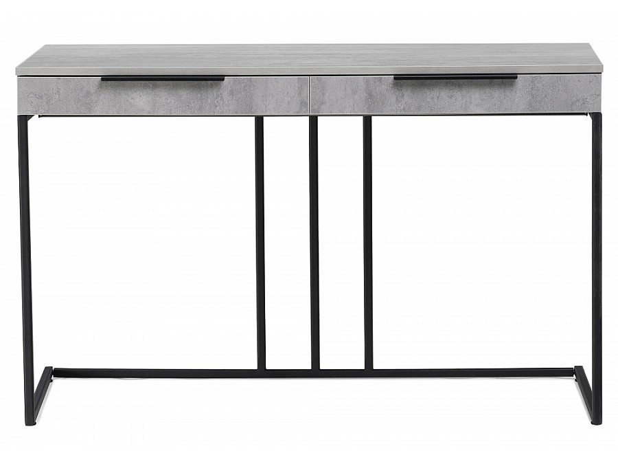 Компьютерный стол Льюис Лофт 120х65х75 бетон / черный матовый