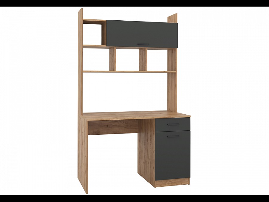 Компьютерный стол Бишоп 2 112х57х180 дуб крафт золотой / антрацит